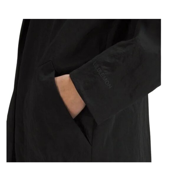 NWT Lululemon Black Lightweight A-Line Coat Size 6 Collared New - Picture 3 of 15